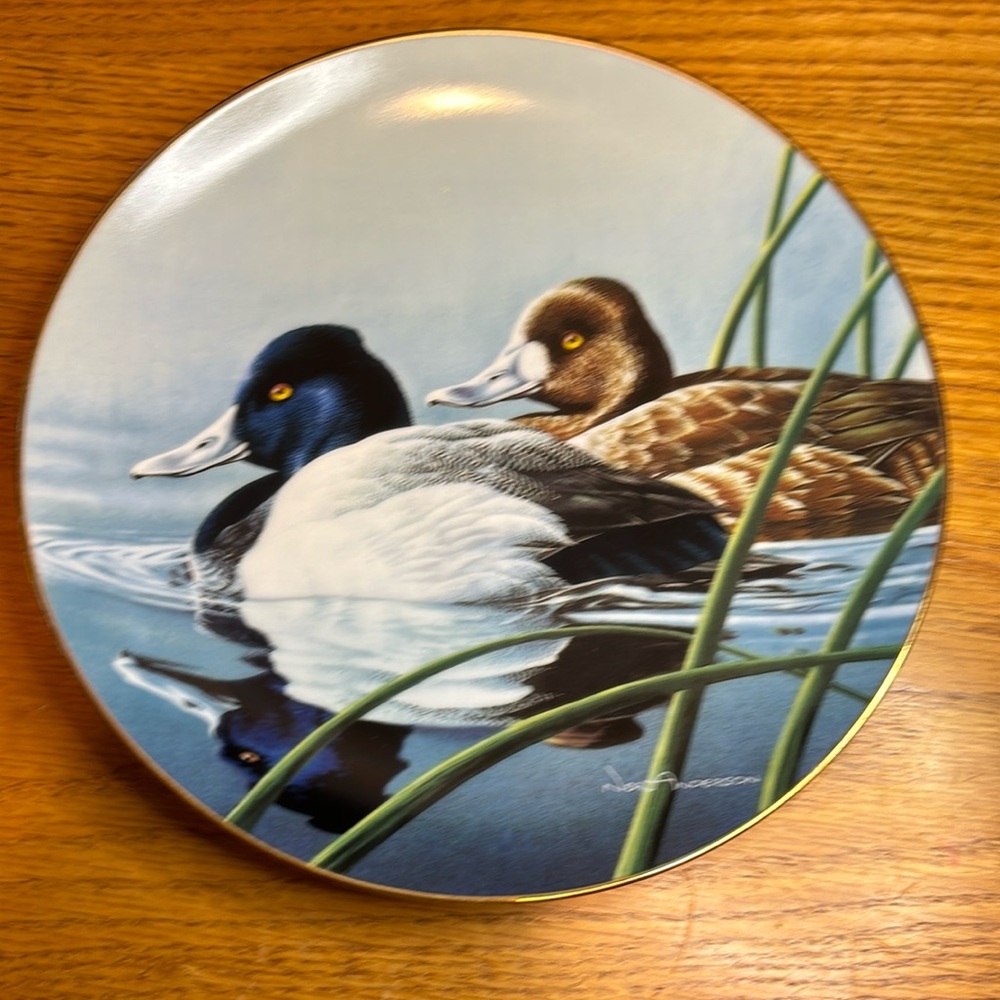 Vintage 1990 Collectors Plate. Federal Duck Stamp. The Lesser Scaup